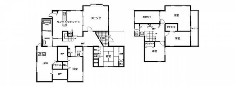 松山市余戸東 一戸建 の間取り画像