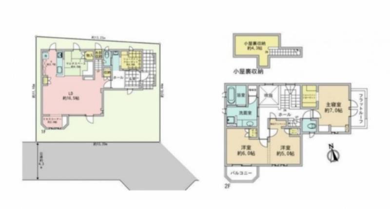 松山市福音寺町 一戸建 の間取り画像