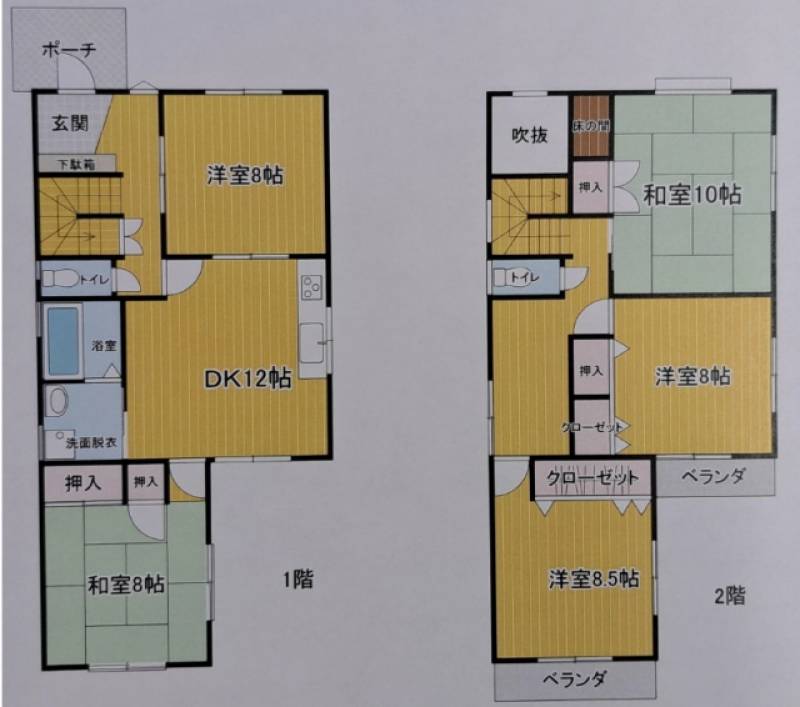 松山市木屋町 一戸建 の間取り画像