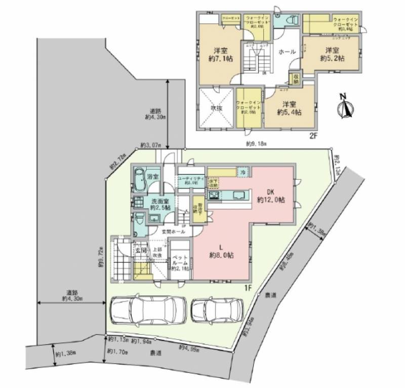 松山市溝辺町 一戸建 の間取り画像