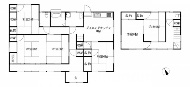 松山市西垣生町 一戸建 の間取り画像