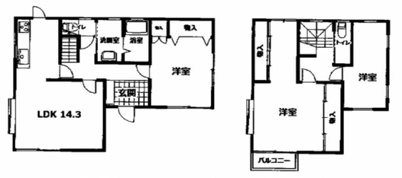 松山市北久米町 一戸建 の間取り画像