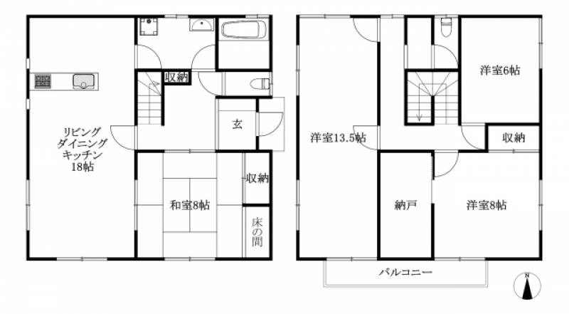 松山市白水台 一戸建 の間取り画像