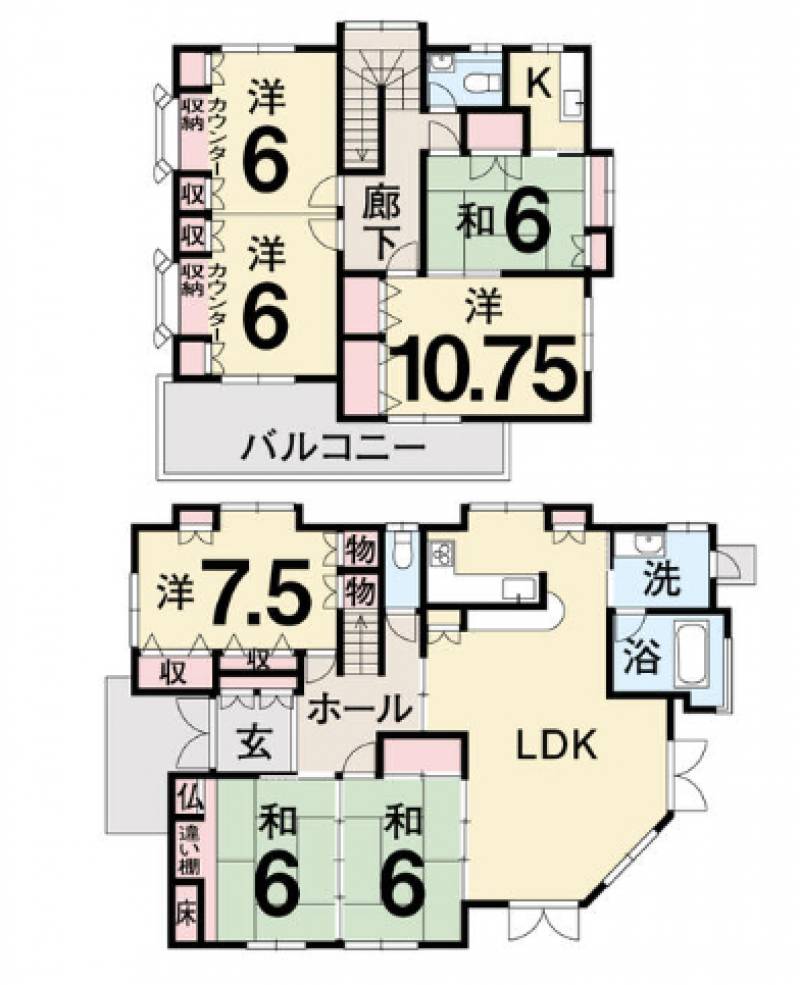 松山市石風呂町 一戸建 の間取り画像