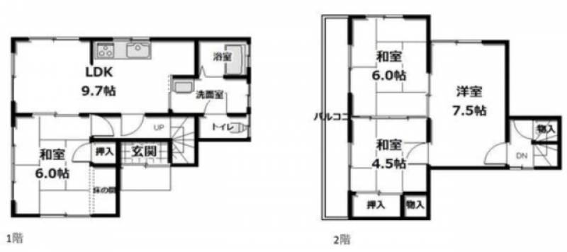 伊予郡砥部町宮内 一戸建 の間取り画像