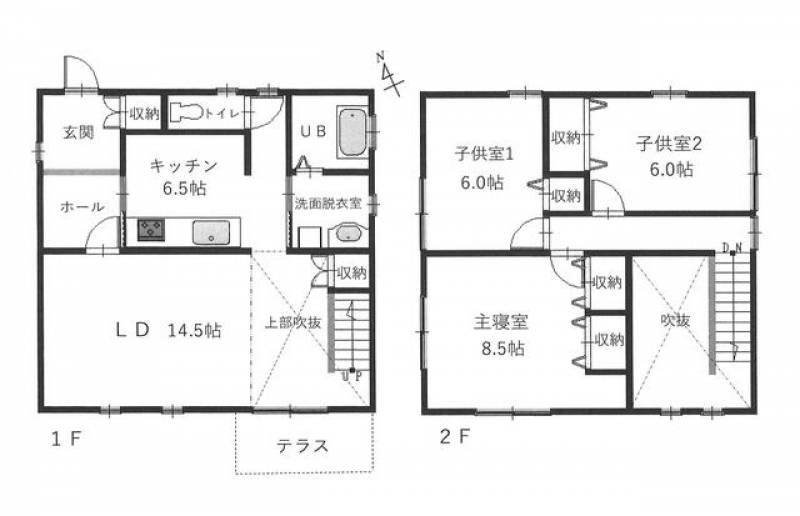 東温市南方 一戸建 の間取り画像