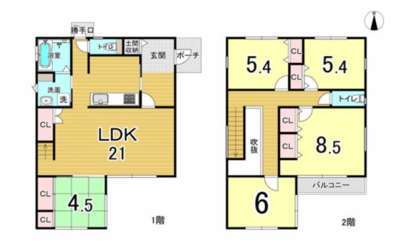 東温市南方 一戸建 の間取り画像