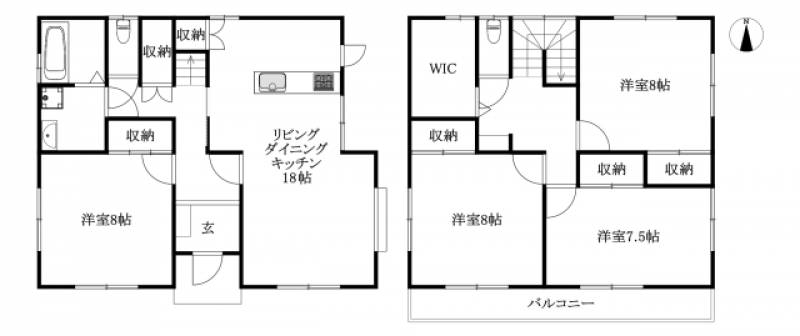 東温市則之内甲 一戸建 の間取り画像