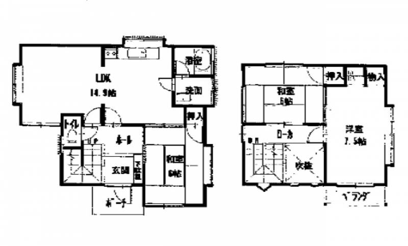 松山市西石井 一戸建 の間取り画像