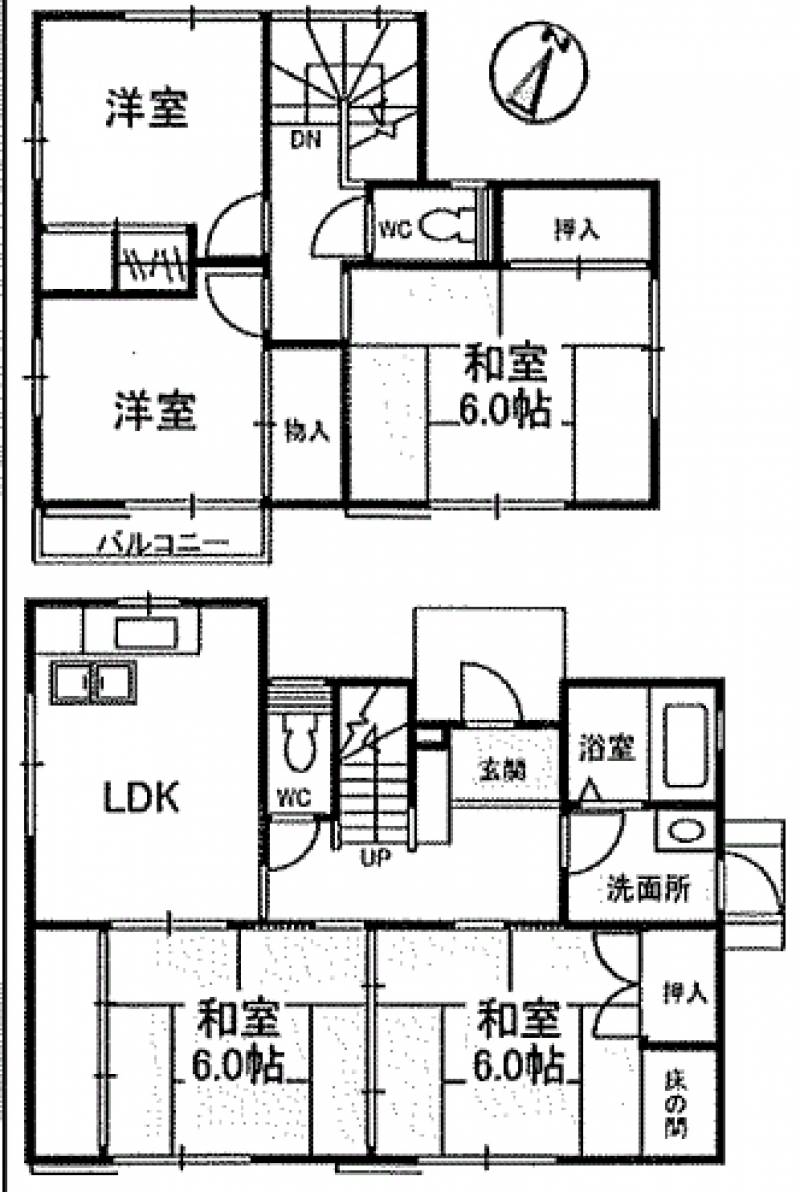 松山市湯の山 一戸建 の間取り画像