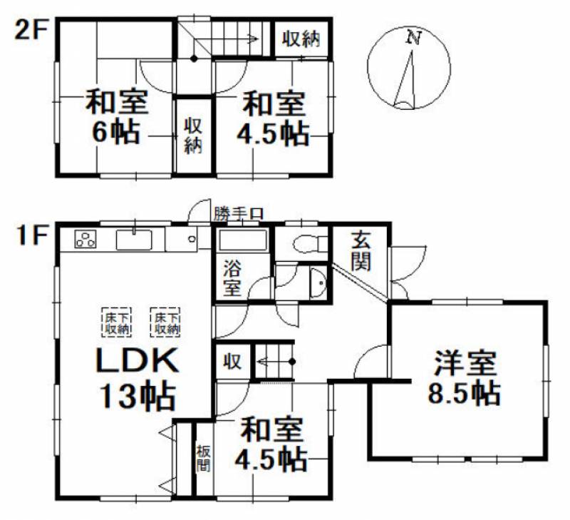 松山市北久米町 一戸建 の間取り画像