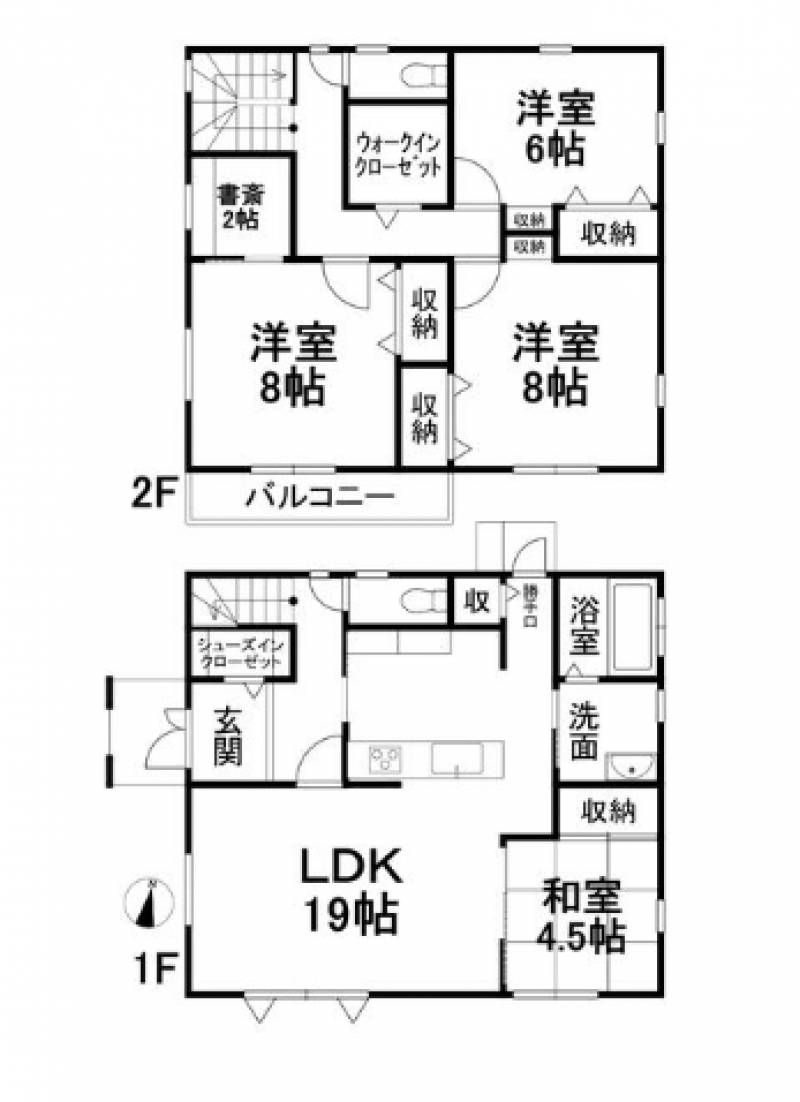 松山市北斎院町 一戸建 の間取り画像