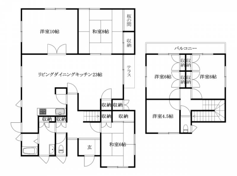 東温市田窪 一戸建 の間取り画像