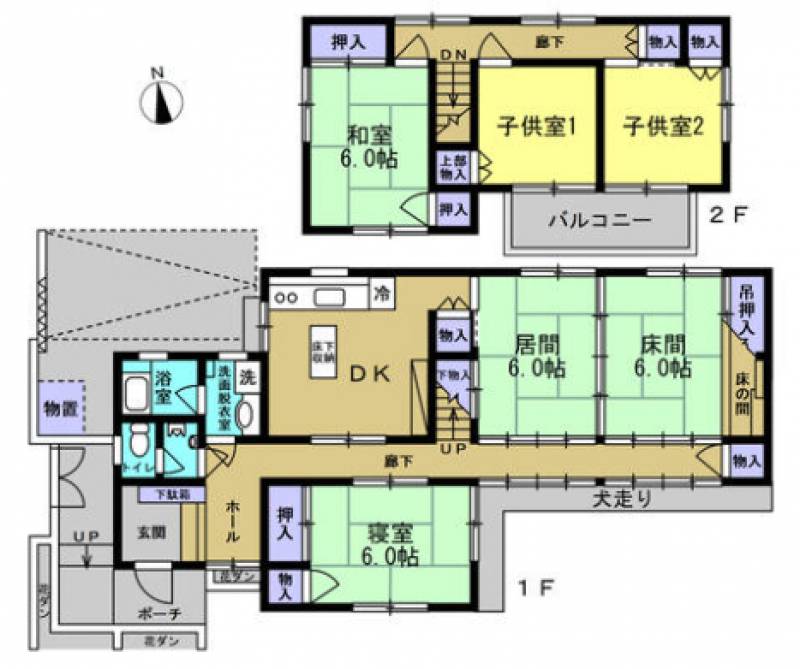 松山市来住町 一戸建 の間取り画像