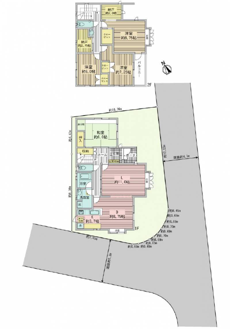 松山市東野 一戸建 の間取り画像