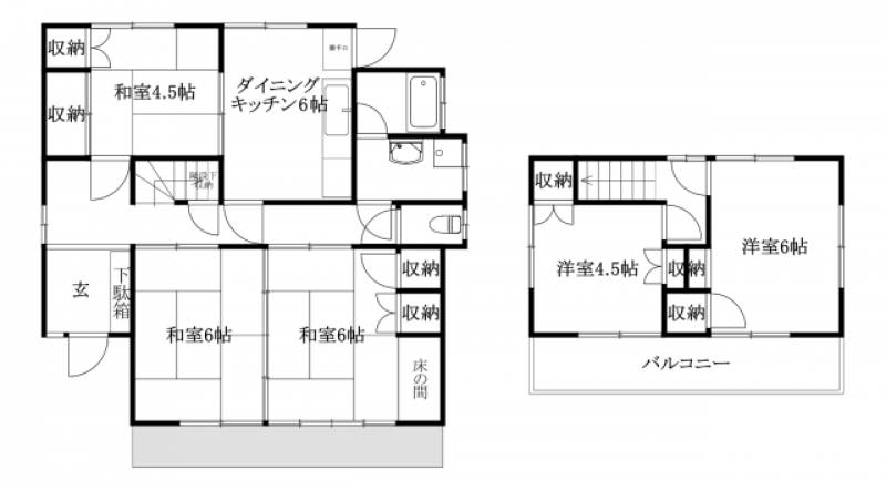 松山市高岡町 一戸建 の間取り画像