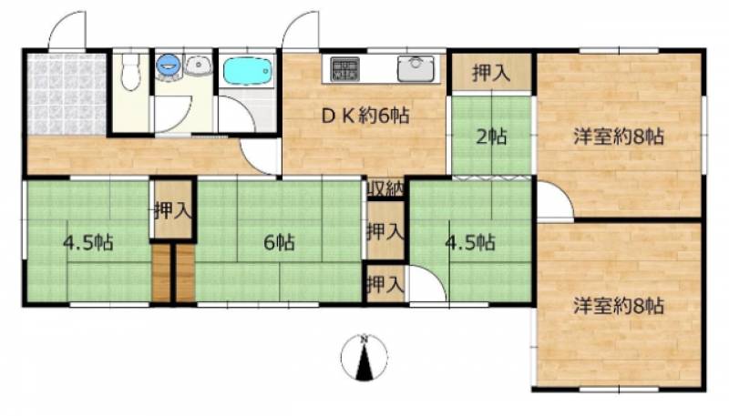 松山市市坪南 一戸建 の間取り画像