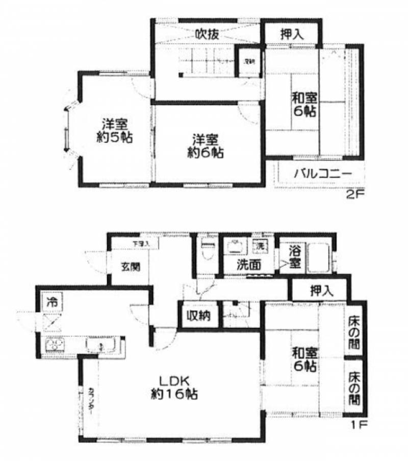 松山市石風呂町 一戸建 の間取り画像