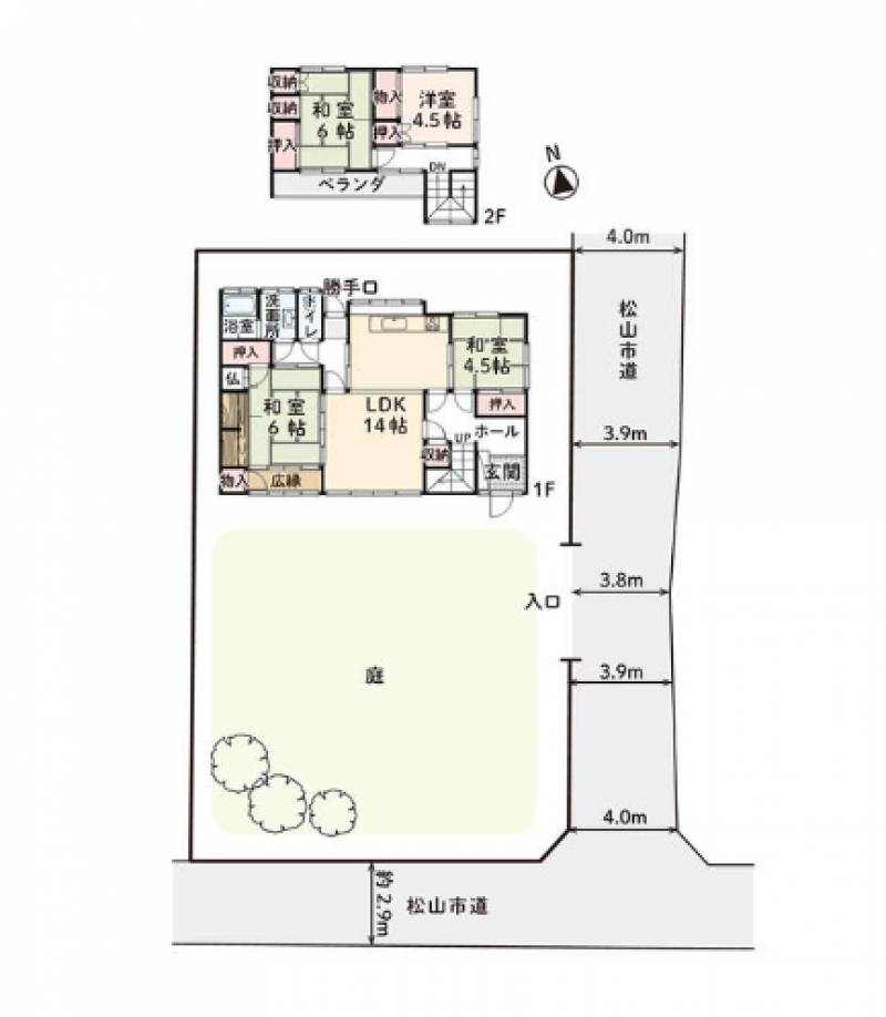 松山市西垣生町 一戸建 の間取り画像