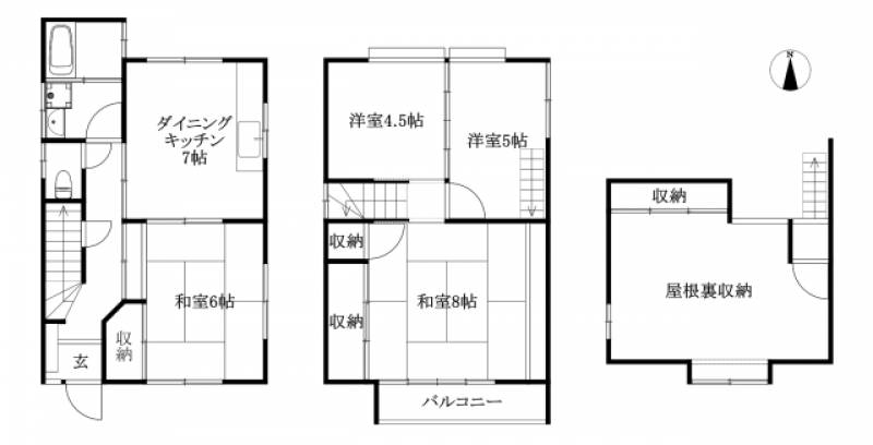 松山市岩崎町 一戸建 の間取り画像