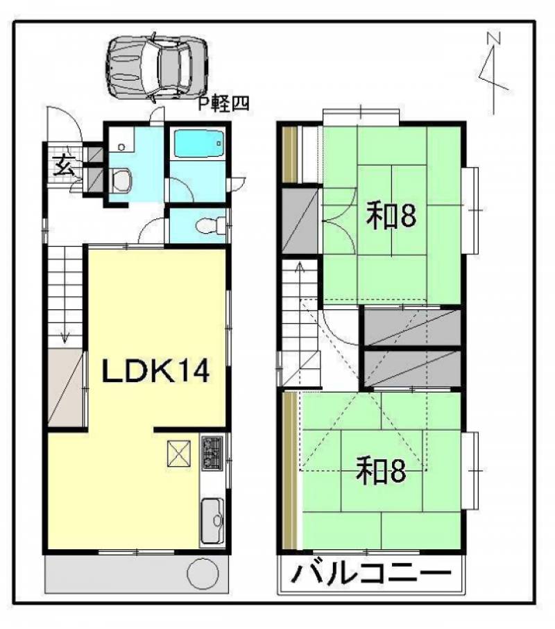 松山市南持田町 一戸建 の間取り画像