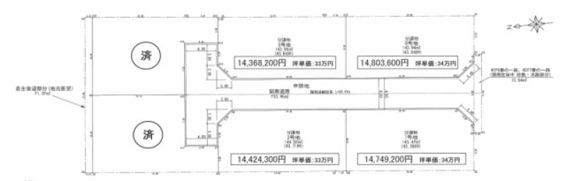 松山市余戸中  の区画図