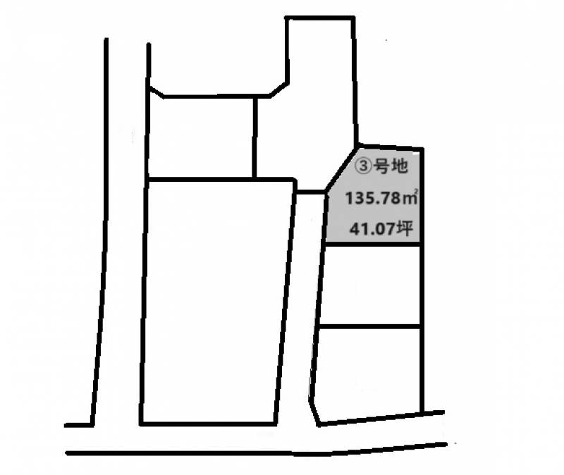 松山市山越  の区画図