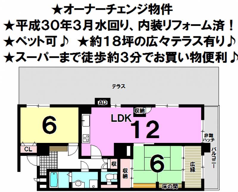 (収)中道後ハイツ の間取り画像