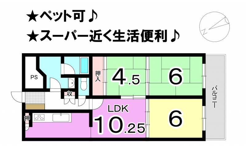 チュリス道後 の間取り画像