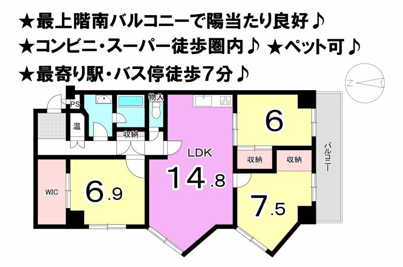 チュリス道後 の間取り画像