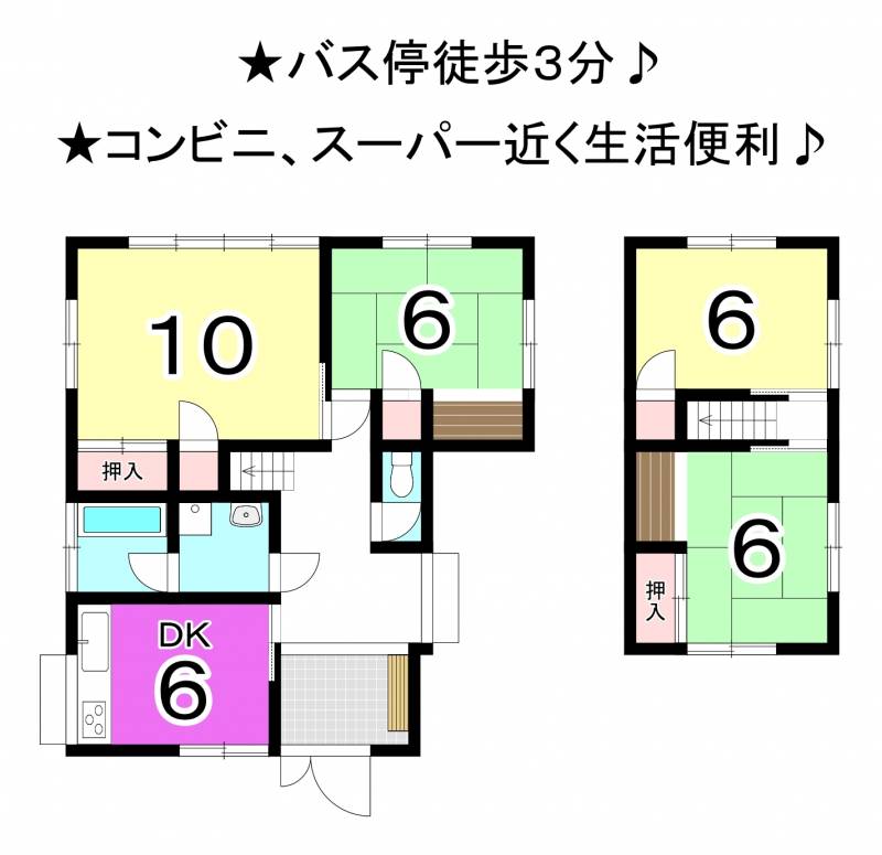 松山市築山町 一戸建 東側の間取り画像