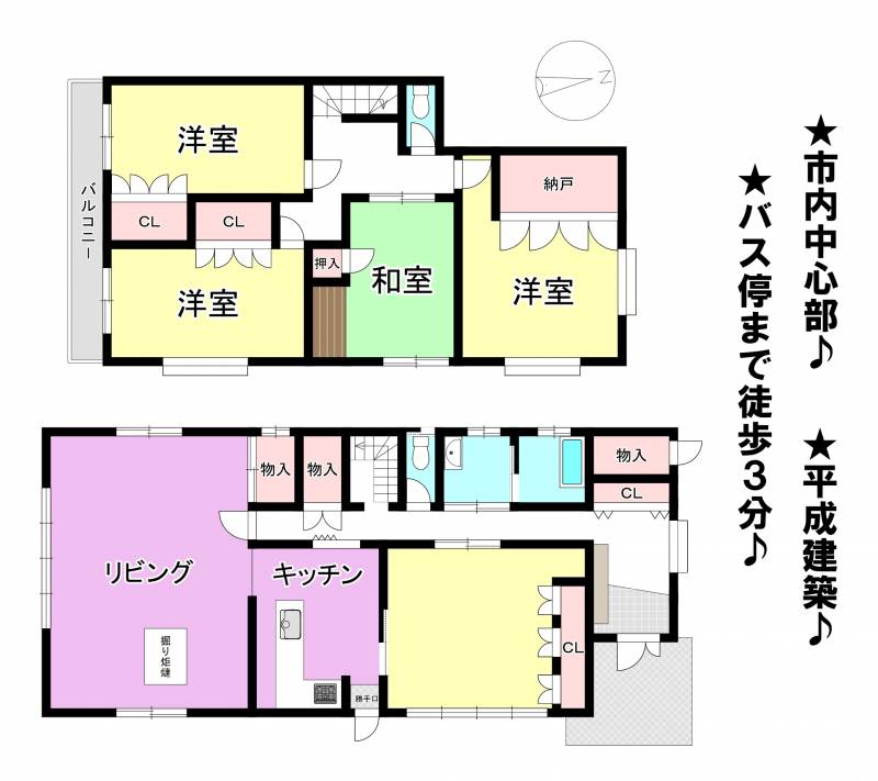 松山市御宝町 一戸建 の間取り画像