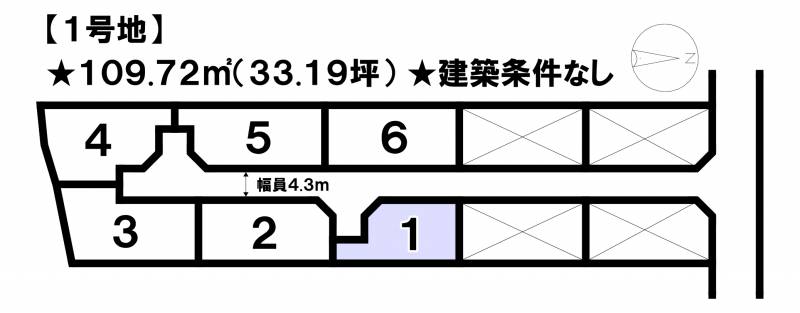 松山市南吉田町  1号地の区画図