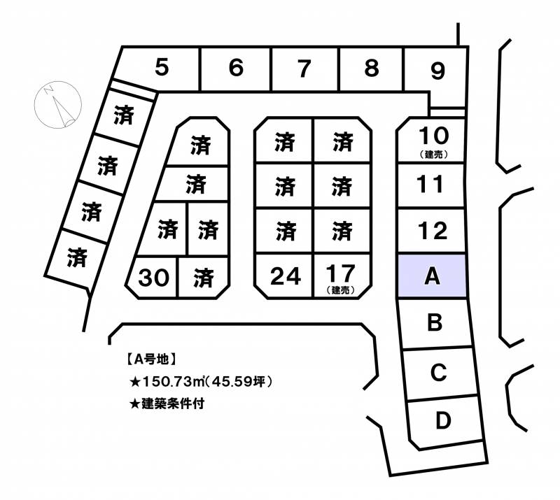 松山市西垣生町  A号地の区画図