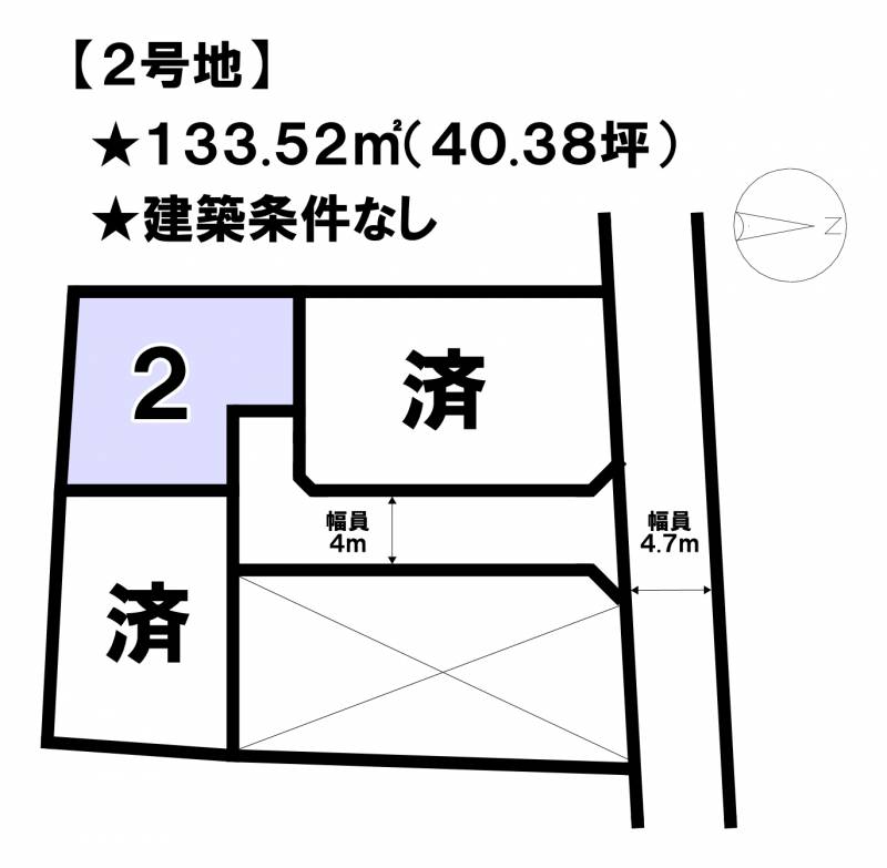 松山市古川南  2号地の区画図