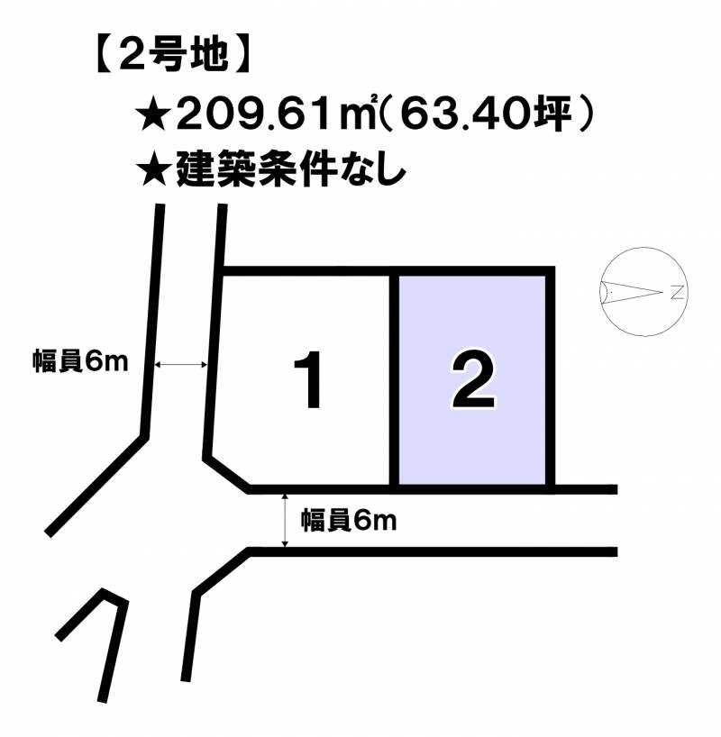 松山市白水台  2号地の区画図