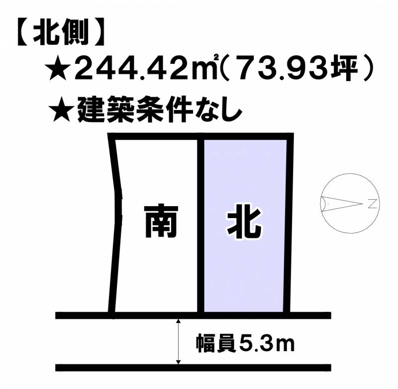 松山市東長戸  北側の区画図