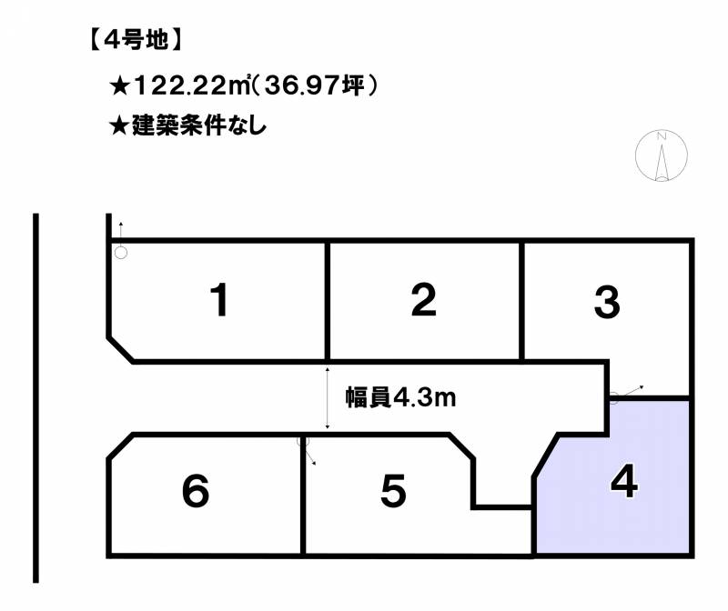 松山市東垣生町  4号地の区画図