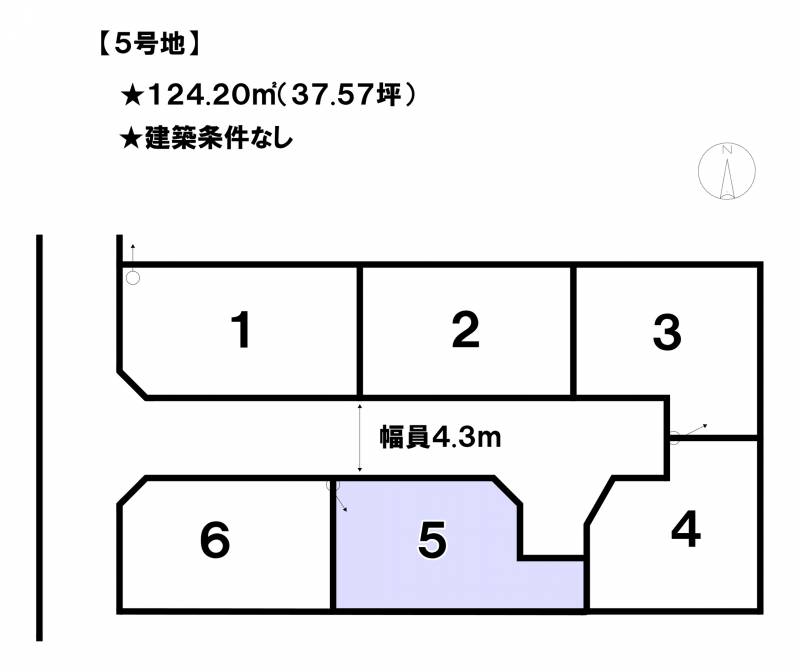 松山市東垣生町  5号地の区画図