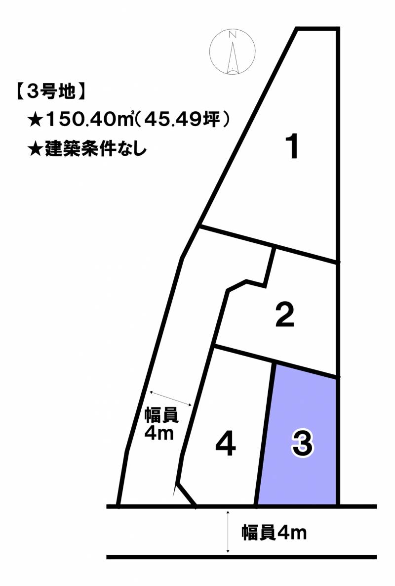 松山市馬木町  3号地の区画図