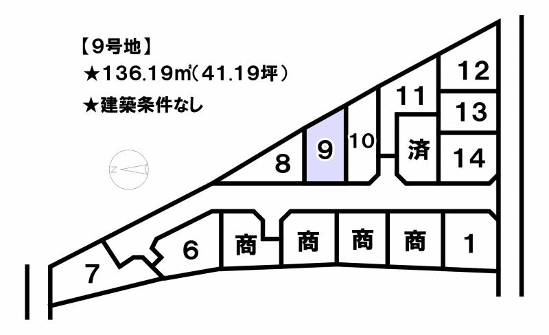 松山市谷町  9号地の区画図