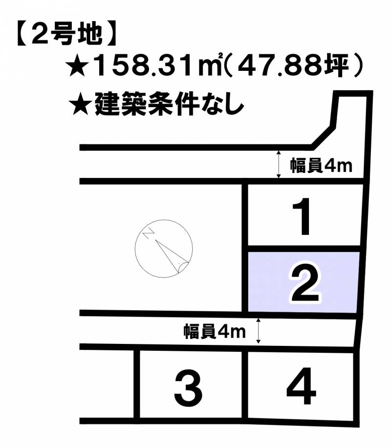 松山市古三津  2号地の区画図