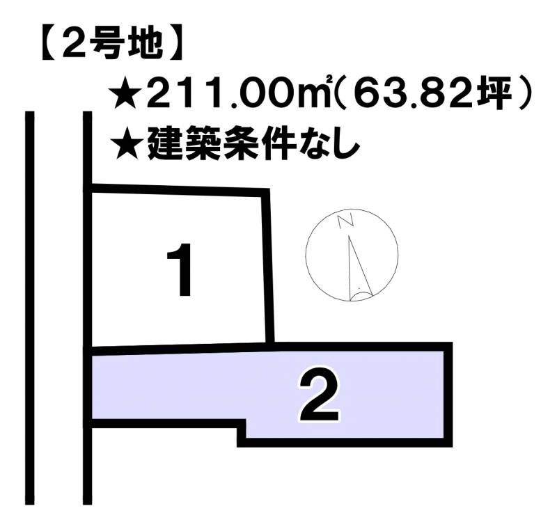 松山市山西町  2号地の区画図