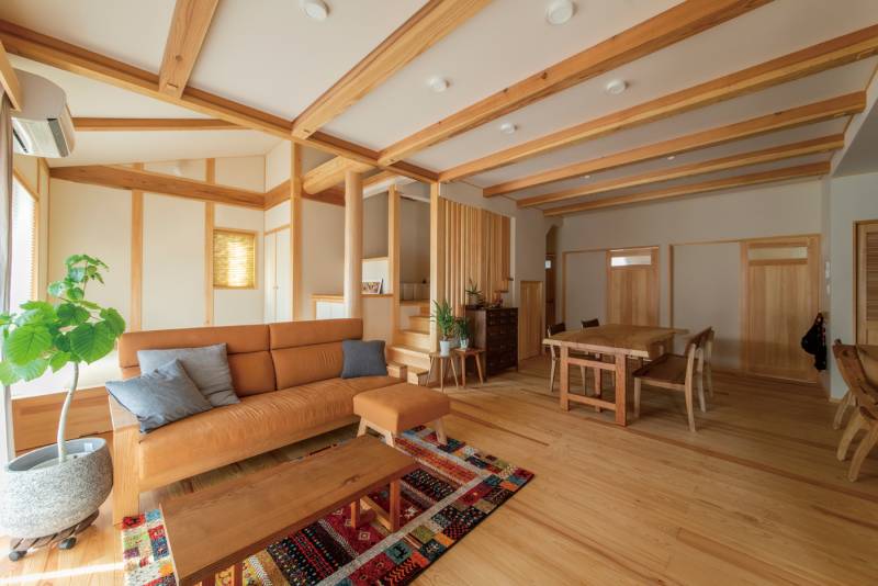 遮るものがない広々リビング
平屋風に暮らせる2階建ての家 画像5枚目