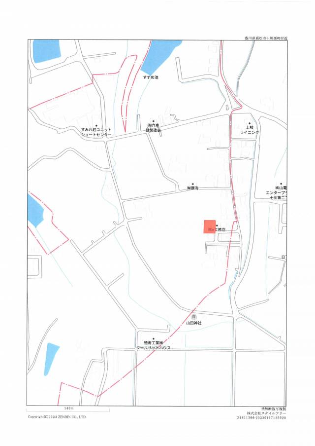 高松市十川西町1208-1 高松市十川西町 の区画図