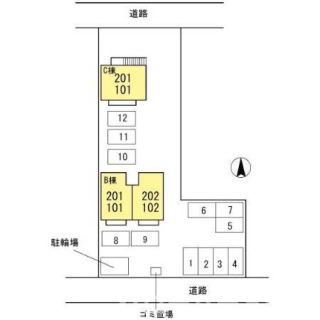 香川県坂出市中央町 メゾン・ラポールＢ／Ｃ C棟 201 物件写真1