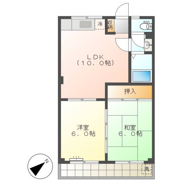 高知市神田　2ＬＤＫ　3Ｆ（高台・駐車場1台込み※2台目可） 画像1枚目