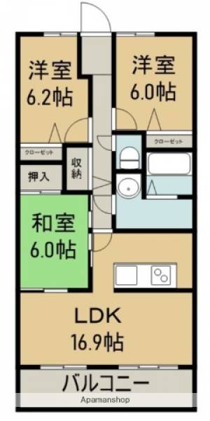 サントノーレ丸亀南 402の間取り画像