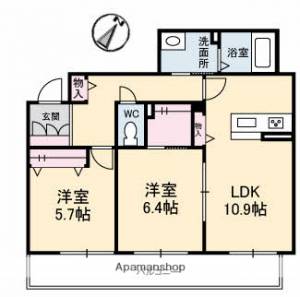 シャーメゾン宇多津　Ｄ棟 202の間取り画像