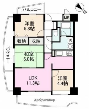 ＴＡＤコンフォート瀬戸大橋 1001の間取り画像